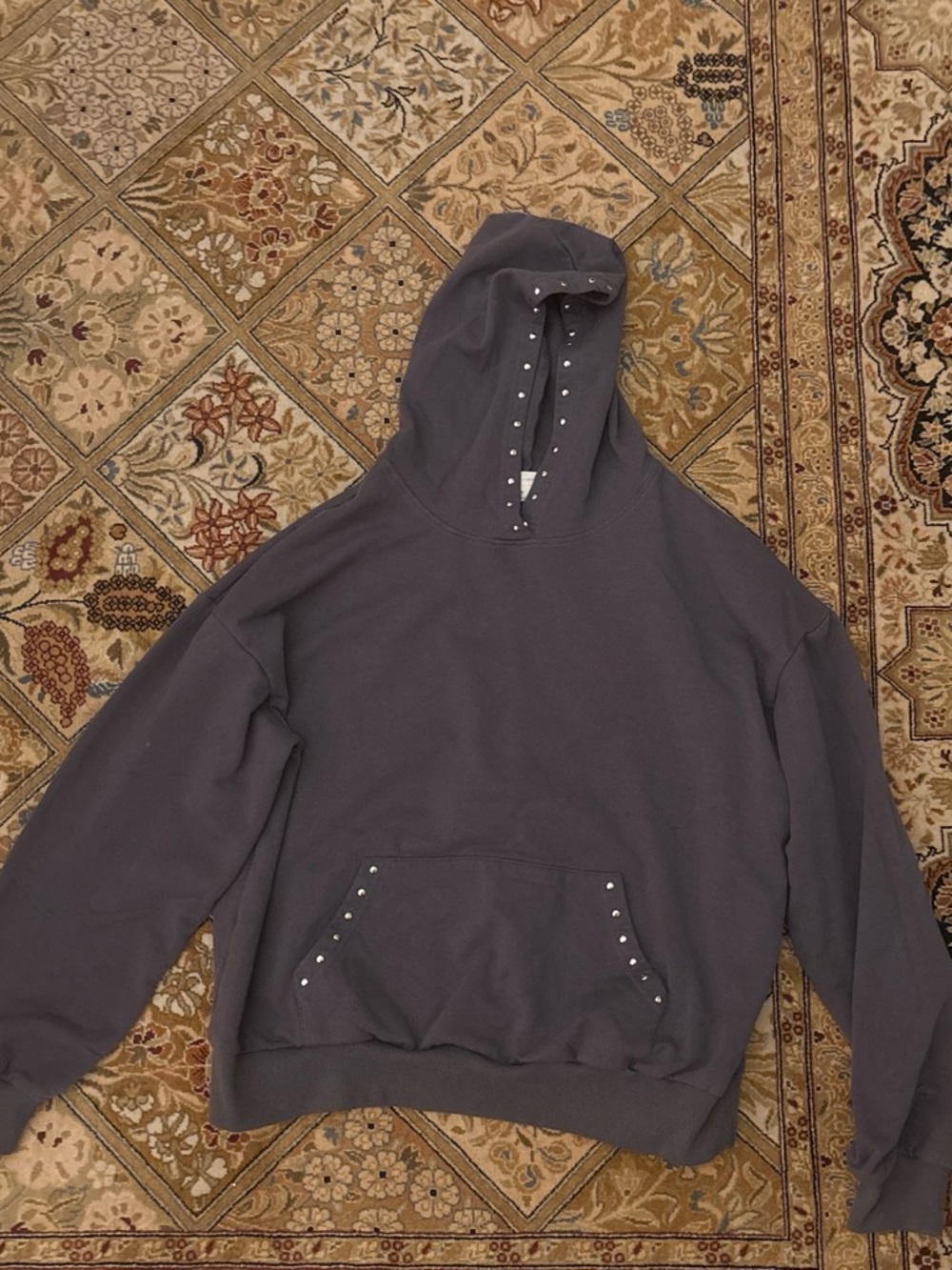 Aeropostale Charcoal Gray Brown Stud-Embellished Women's Hoodie